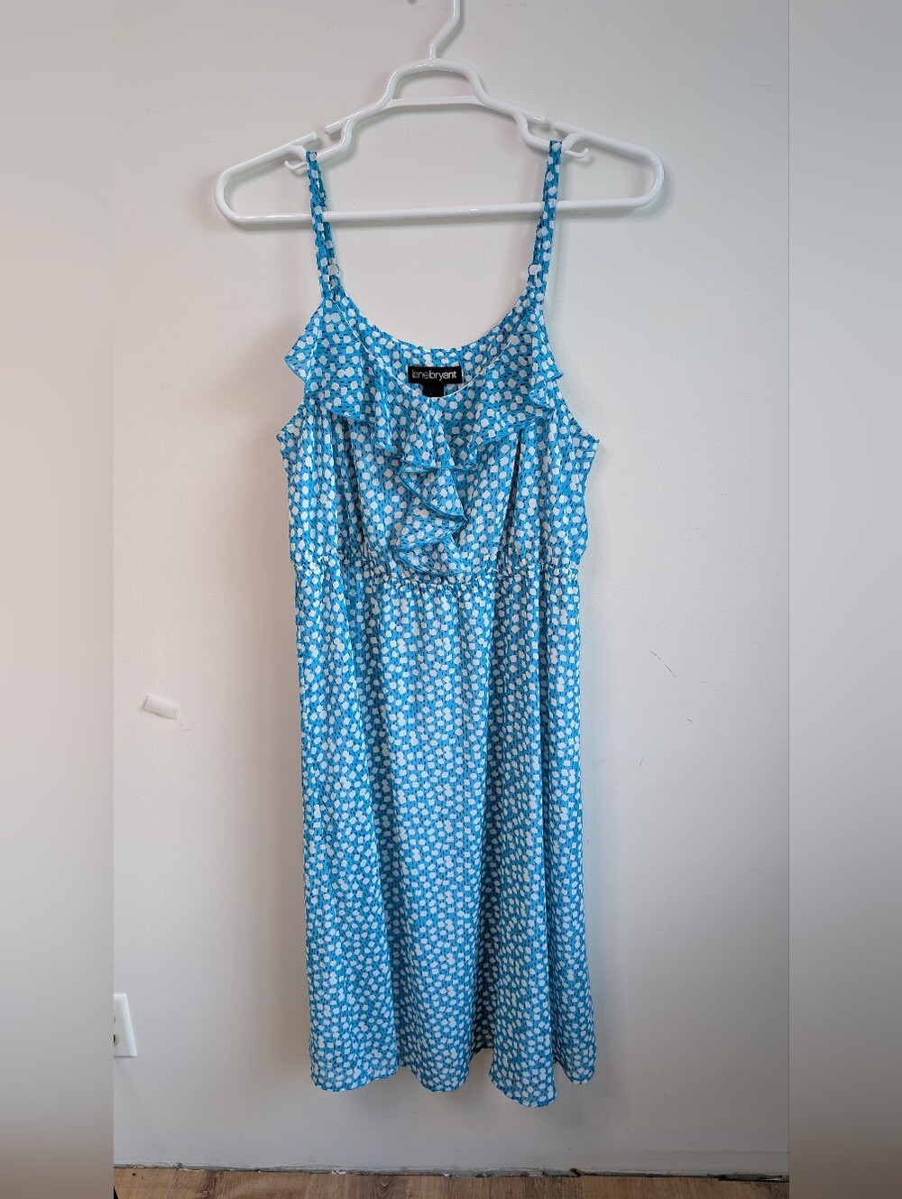 Lane Bryant Blue and White Printed Blouse